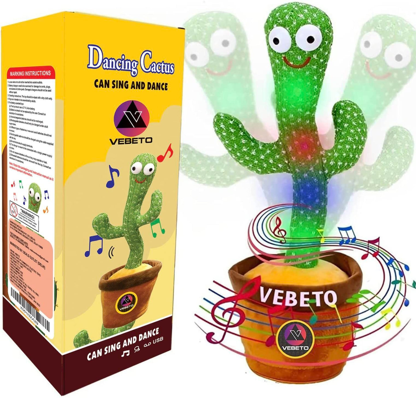 Dancing Cactus Talking Toy Kids Children Plush Electronic Toys Baby Singing Wriggle Voice Recording