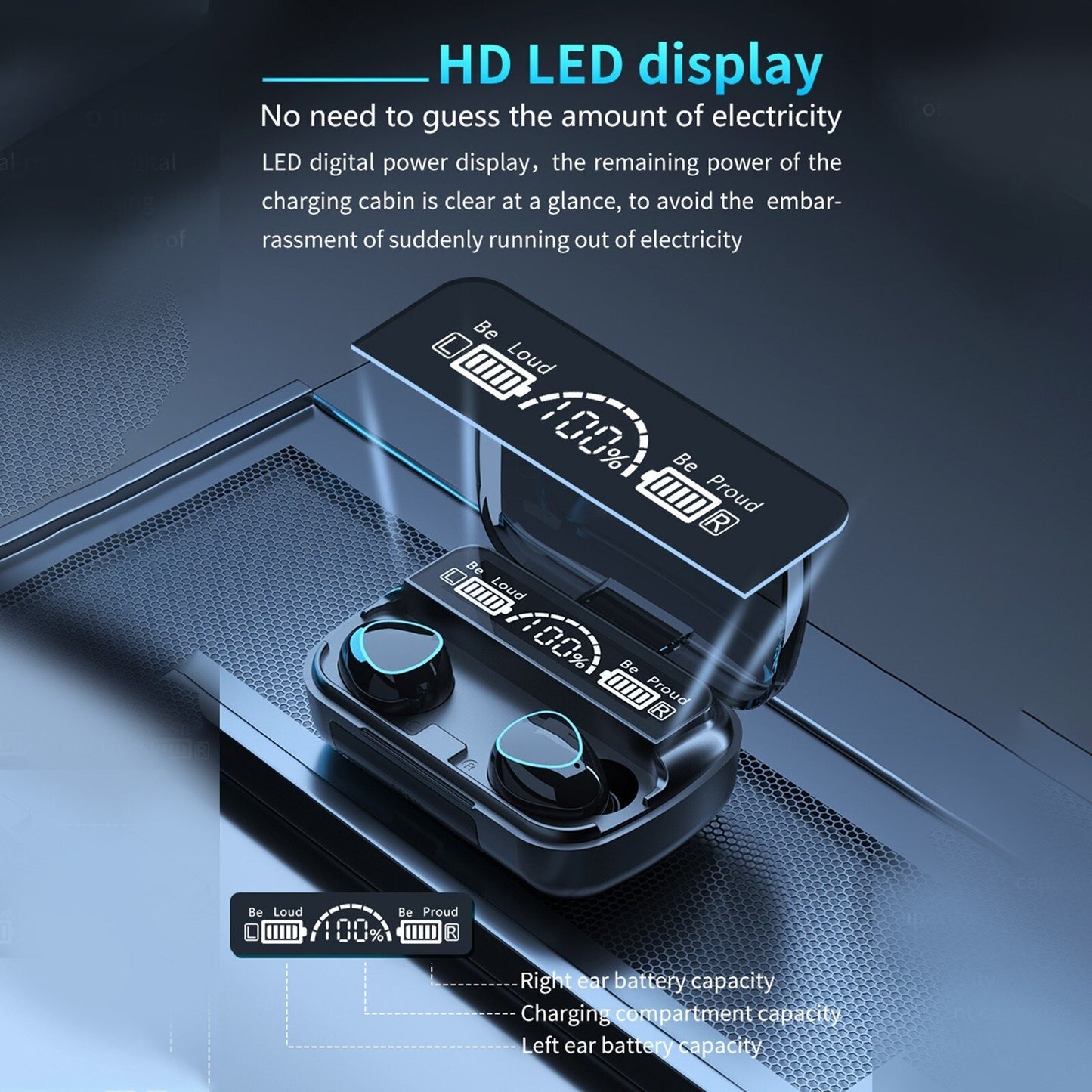 M10 TWS Wireless Headphones Touch Control Bluetooth-Compatible