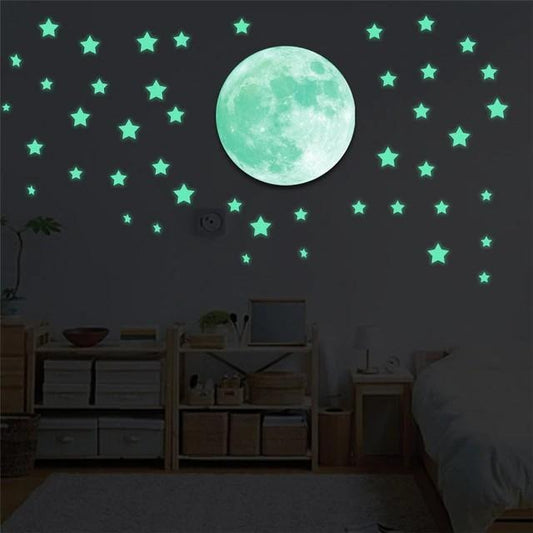 Product details of 100pcs Stars Moon Glowing In The Dark Sticker Lighting in Night Art
