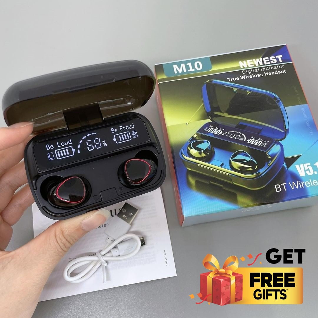 M10 TWS Wireless Headphones Touch Control Bluetooth-Compatible